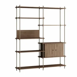 Shelving System hylla med skåp Rökt ek-warm grey 163x200x35 cm S.200.2.C