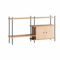 Shelving System hylla med skåp Ek-black 163x85x35 cm S.85.2.C