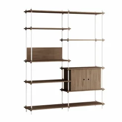 Shelving System hylla med skåp Rökt ek-white 163x200x35 cm S.200.2.C