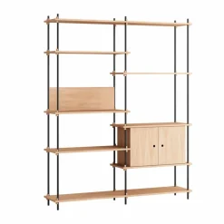 Shelving System hylla med skåp Ek-black 163x200x35 cm S.200.2.C