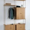Shelving System hylla med skåp Rökt ek-black 163x200x35 cm S.200.2.C