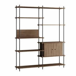 Shelving System hylla med skåp Rökt ek-black 163x200x35 cm S.200.2.C
