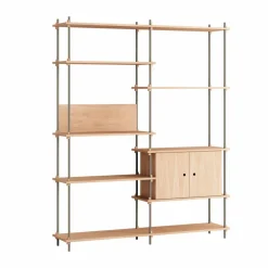 Shelving System hylla med skåp Ek-warm grey 163x200x35 cm S.200.2.C