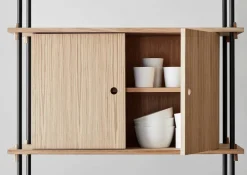 Shelving System hylla med skåp Ek-warm grey 163x200x35 cm S.200.2.C