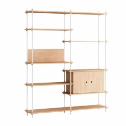 Shelving System hylla med skåp Ek-white 163x200x35 cm S.200.2.C