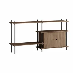 Shelving System hylla med skåp Rökt ek-black 163x85x35 cm S.85.2.C