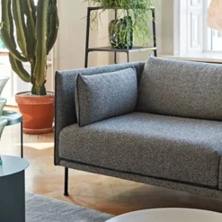 Silhouette 2-sits soffa Coda 182 grå-svarta metallben