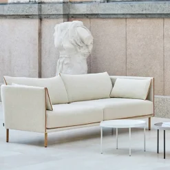 Silhouette 2-sits soffa Linara 142-cognac leather piping-oiled oak