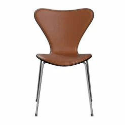 Sjuan 3107 framsidesklädd stol Essential walnut läder-svart ask-krom