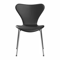 Sjuan 3107 helklädd stol Essential black läder-kromat stativ