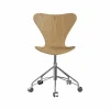 Sjuan 3117 kontorsstol hårda hjul Lacquered oak-chrome