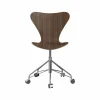 Sjuan 3117 kontorsstol hårda hjul Lacquered walnut-chrome