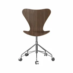 Sjuan 3117 kontorsstol hårda hjul Lacquered walnut-chrome