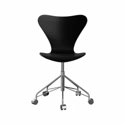 Sjuan 3117 kontorsstol mjuka hjul Lacquered beech black-chrome