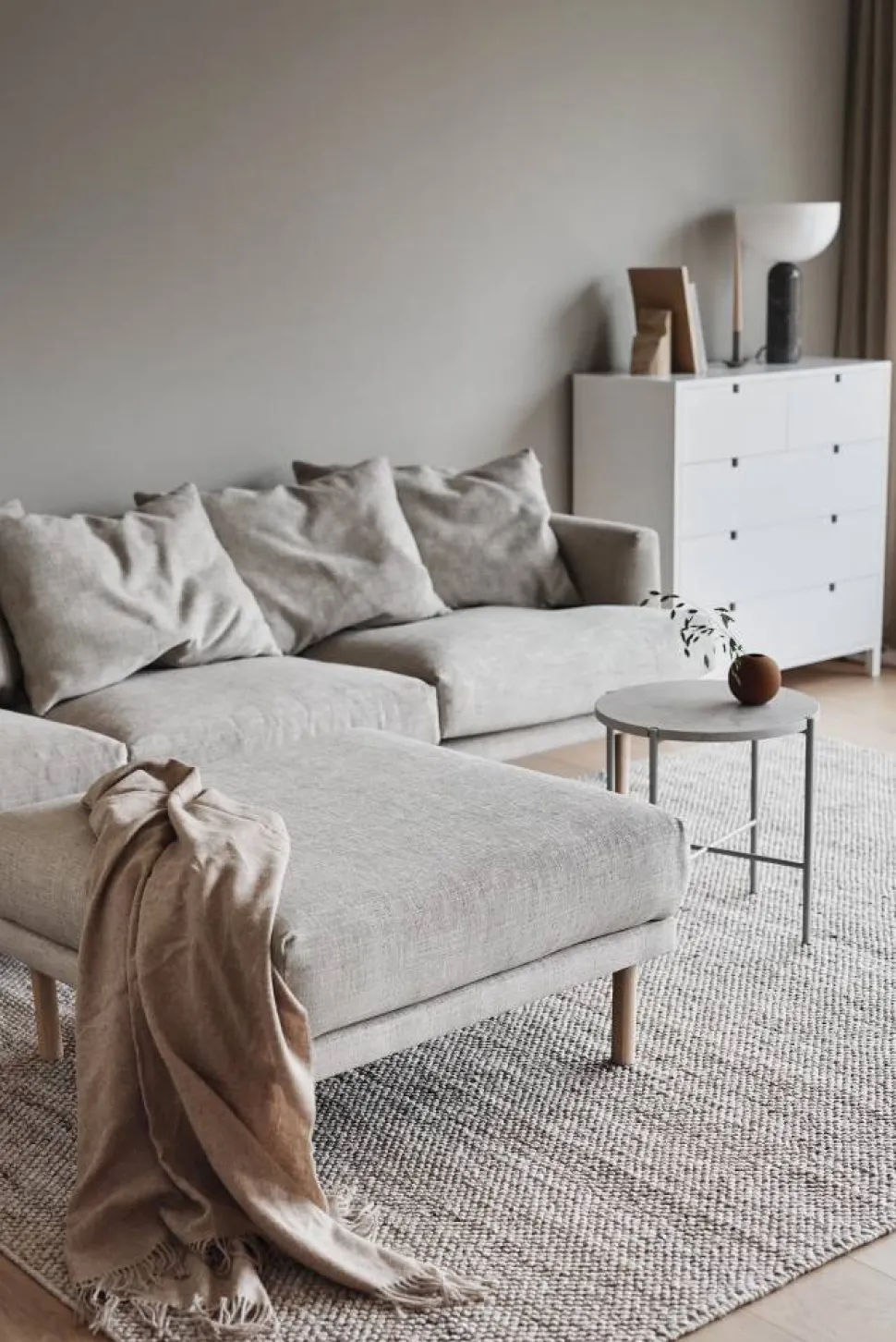 Sjövik fotpall Bern Beige 0341-vitoljad ek