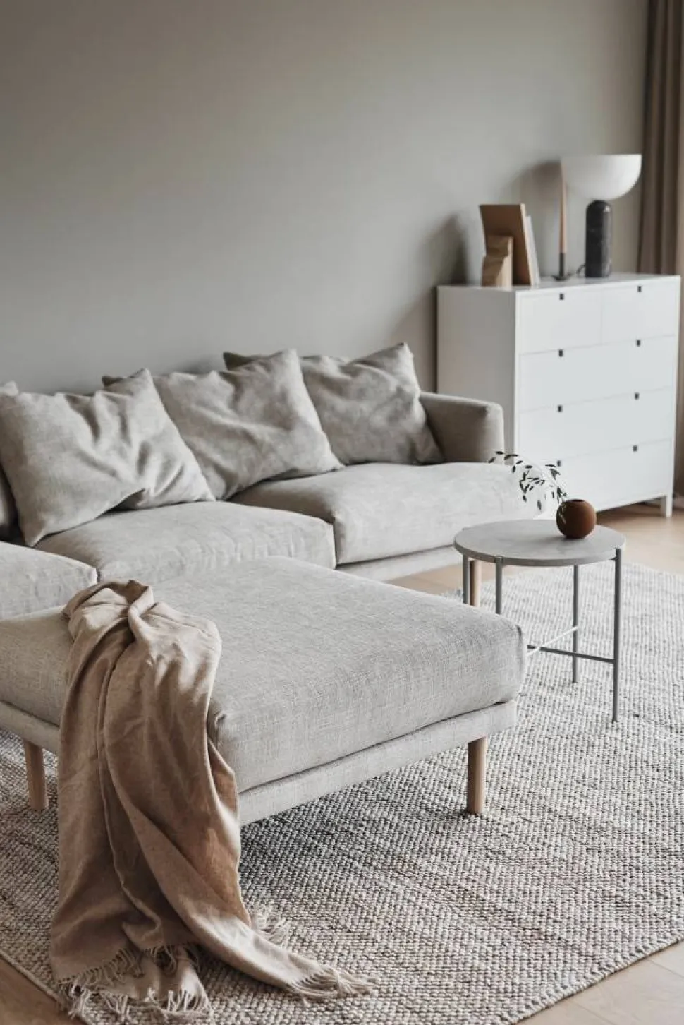 Sjövik soffa Bern Beige 0341-vitoljad ek 3 5-sits