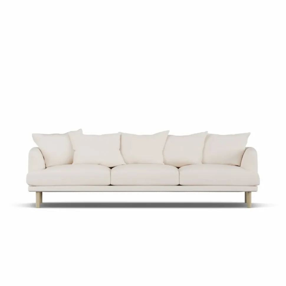 Sjövik soffa Caleido Beige 9600-vitoljad ek 3 5-sits