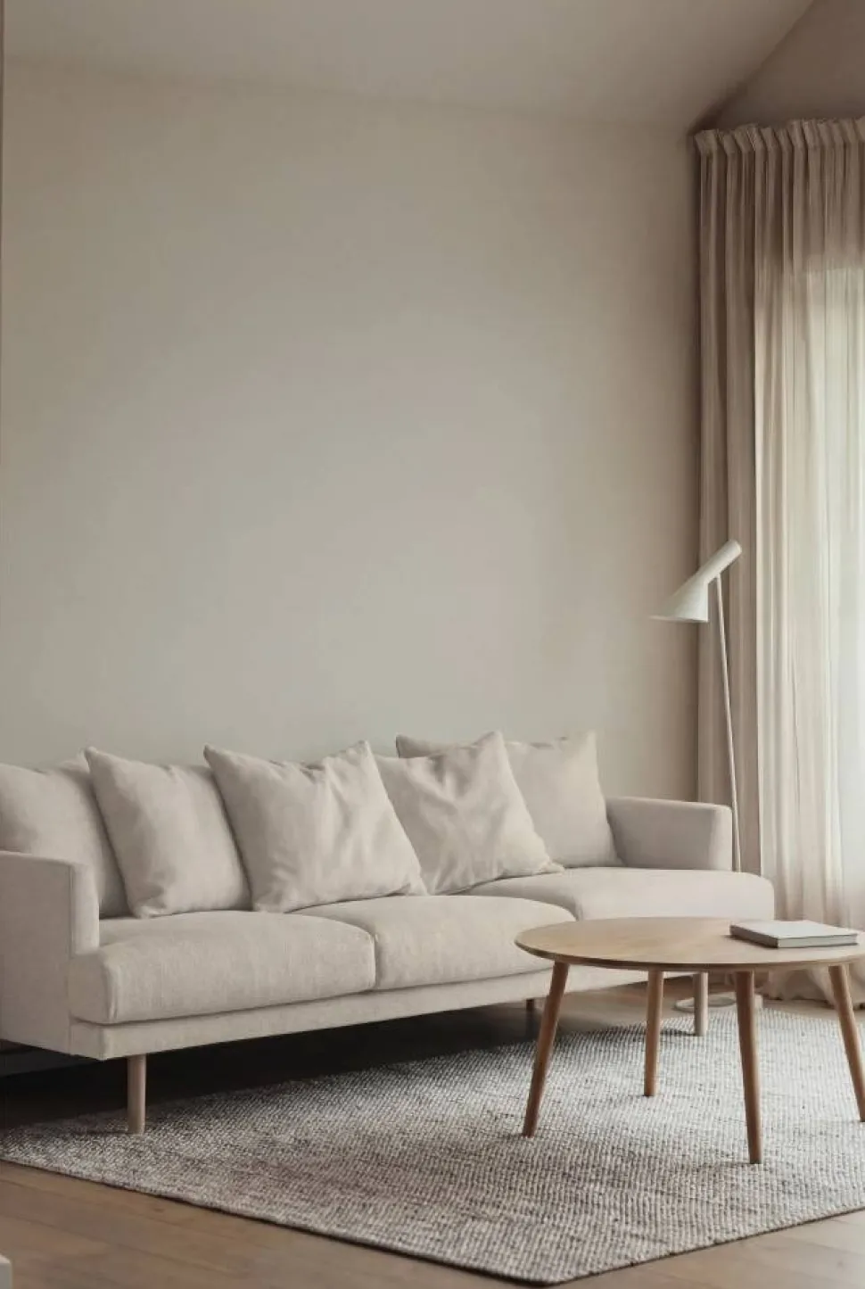 Sjövik soffa Caleido Beige 9600-vitoljad ek 3 5-sits