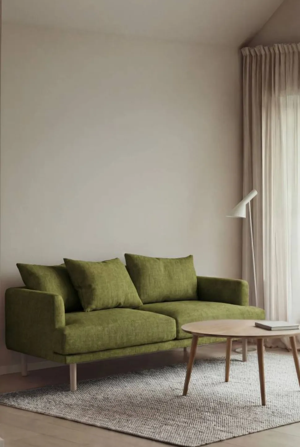 Sjövik soffa Luiza Green 3975-vitoljad ek 2 5-sits