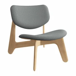 Slab loungestol klädd sits Natural brushed oak-Hallingdal 0130 mid grey