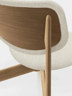 Slab loungestol klädd sits Natural brushed oak-Elle 0200 CMHR Natural