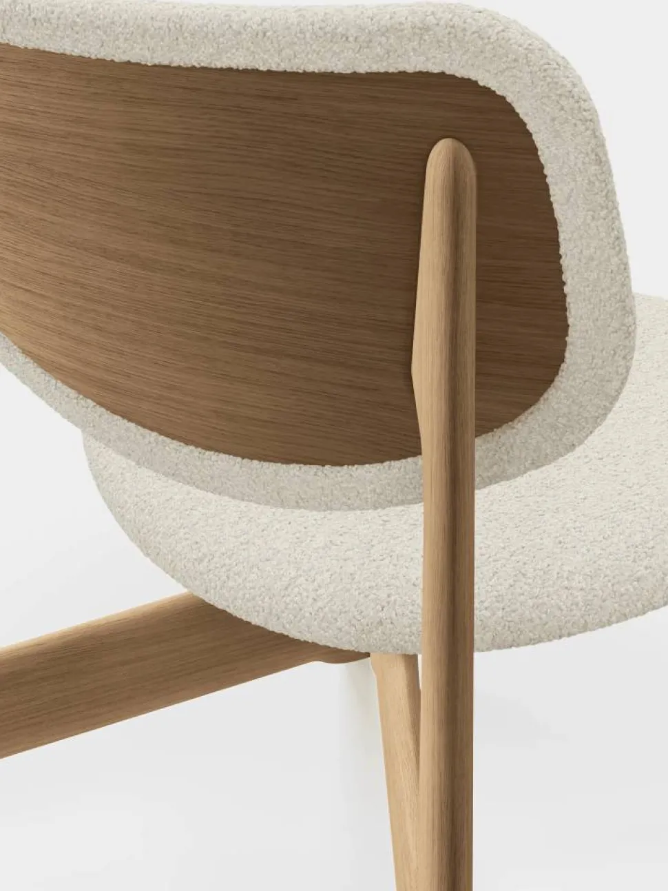Slab loungestol klädd sits Natural brushed oak-Elle 0200 CMHR Natural
