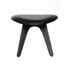 Slab ottoman 45x55 cm Black ash-black leather