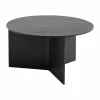 Slit soffbord Ø65 cm Black lacquered oak