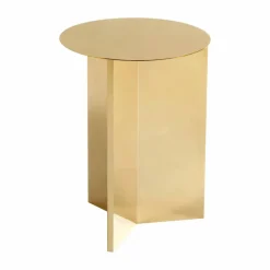 Slit high sidobord Ø35 cm Brass
