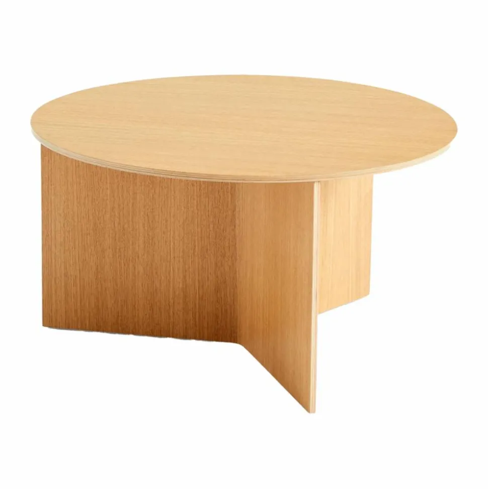 Slit soffbord Ø65 cm Lacquered oak