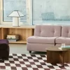 Slit soffbord Ø65 cm Lacquered walnut