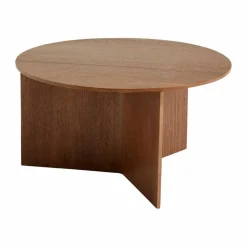 Slit soffbord Ø65 cm Lacquered walnut