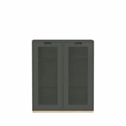 Snö E vitrinskåp green khaki björksockel dj.42 cm