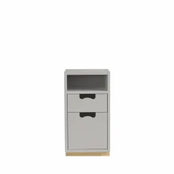 Snö G3 sängbord light grey björksockel