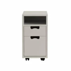 Snö G3 sängbord light grey svarta hjul