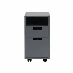 Snö G3 sängbord storm grey svarta hjul