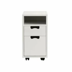 Snö G3 sängbord white svarta hjul