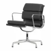 Soft Pad Chair EA 208 classic height polerat krom Läder L50 Nero (filttassar)
