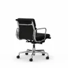 Soft Pad Chair EA 217 polerat kromstativ Läder premium F L50 Nero