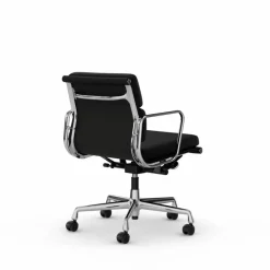 Soft Pad Chair EA 217 polerat kromstativ Läder premium F L50 Nero