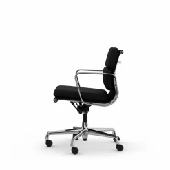 Soft Pad Chair EA 217 polerat kromstativ Läder premium F L50 Nero