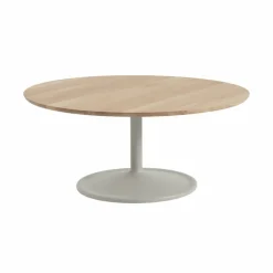 Soft soffbord Ø95 cm Solid oak-grey