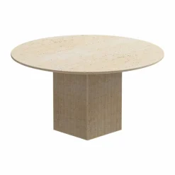 Soho matbord Beige travertin Ø140x70 cm