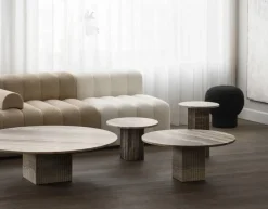Soho soffbord Silver travertin Ø120x35