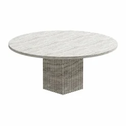 Soho soffbord Silver travertin Ø80x35 cm