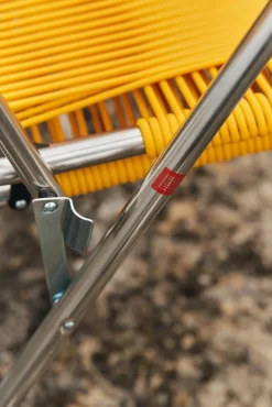 Spaghetti solstol med fotstöd Yellow
