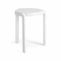 Spin pall H44 cm Ask vitlaserad