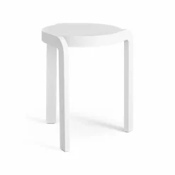 Spin pall H44 cm Ask vitlaserad