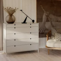 Square byrå 5 lådor Sand
