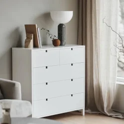 Square byrå 2+3 lådor Vit